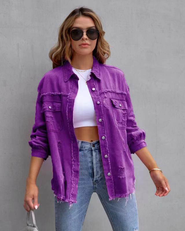 Grungy Ripped Jacket Casual Top