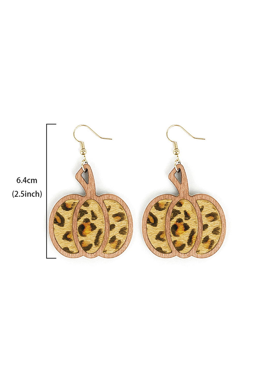 Leopard print Pumpkin Shape Drop Earrings