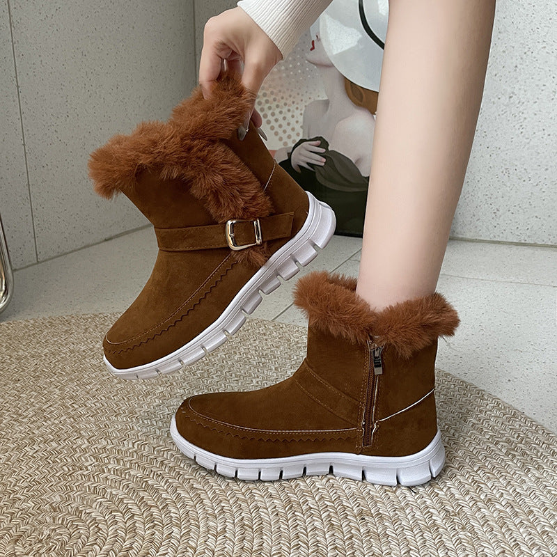 Plush Ankle Snow Boots