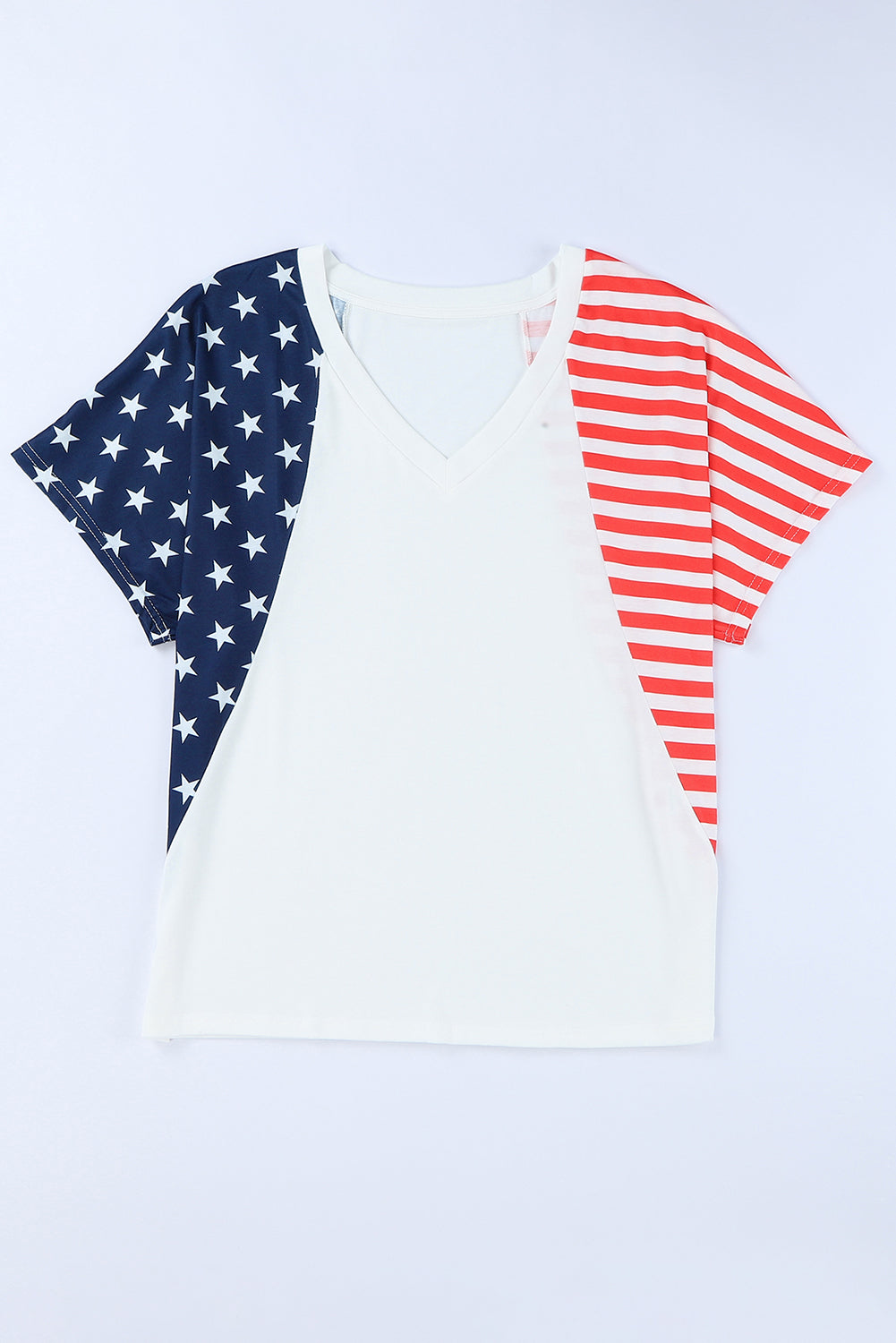 USA Stars and Stripes V Neck Tee