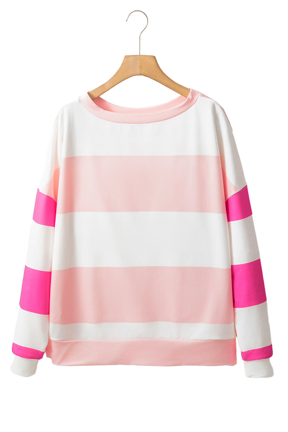 Colorblock Striped Drop Shoulder Long Sleeve Top