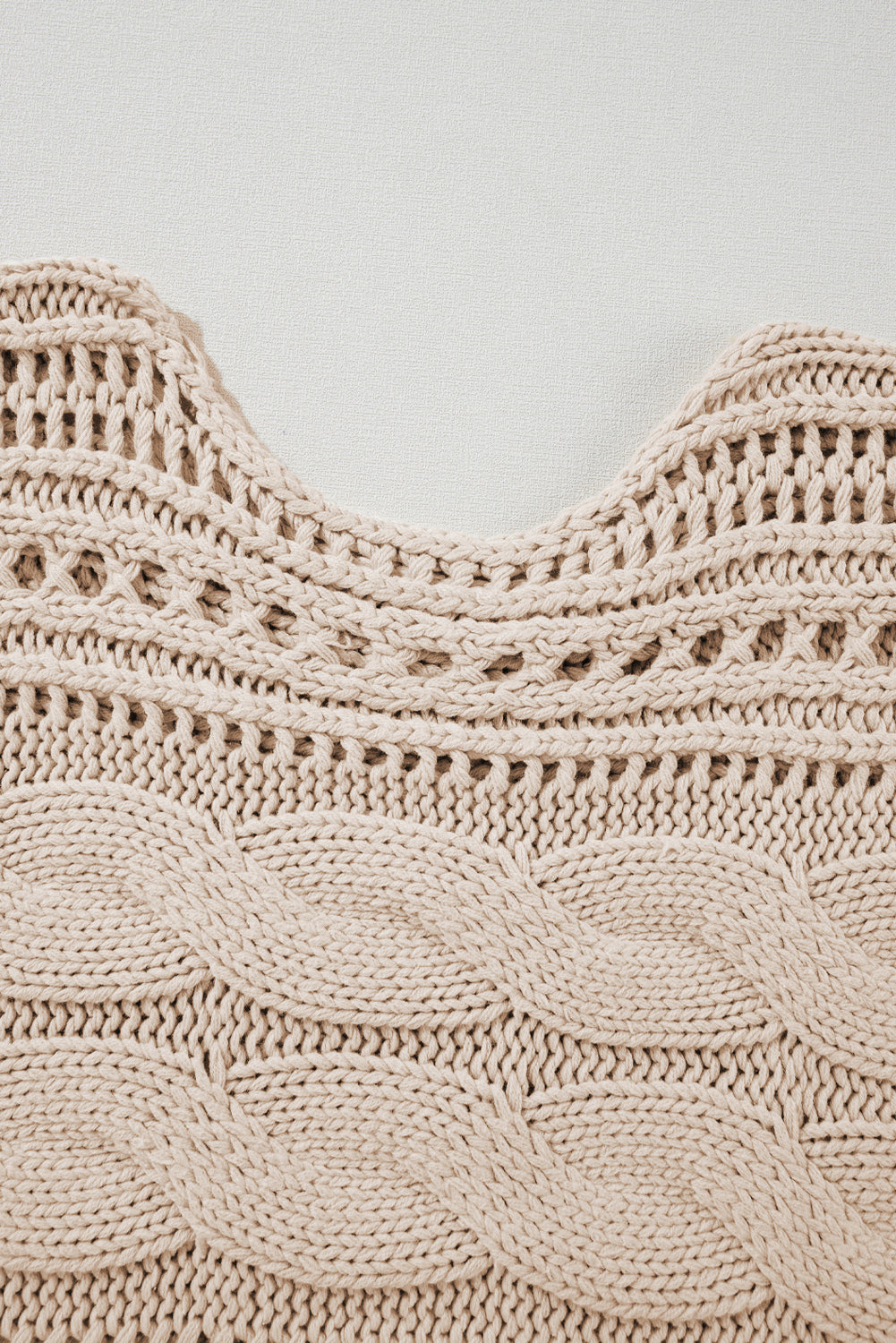 Hollow-out Cable Knit Cropped Sweater