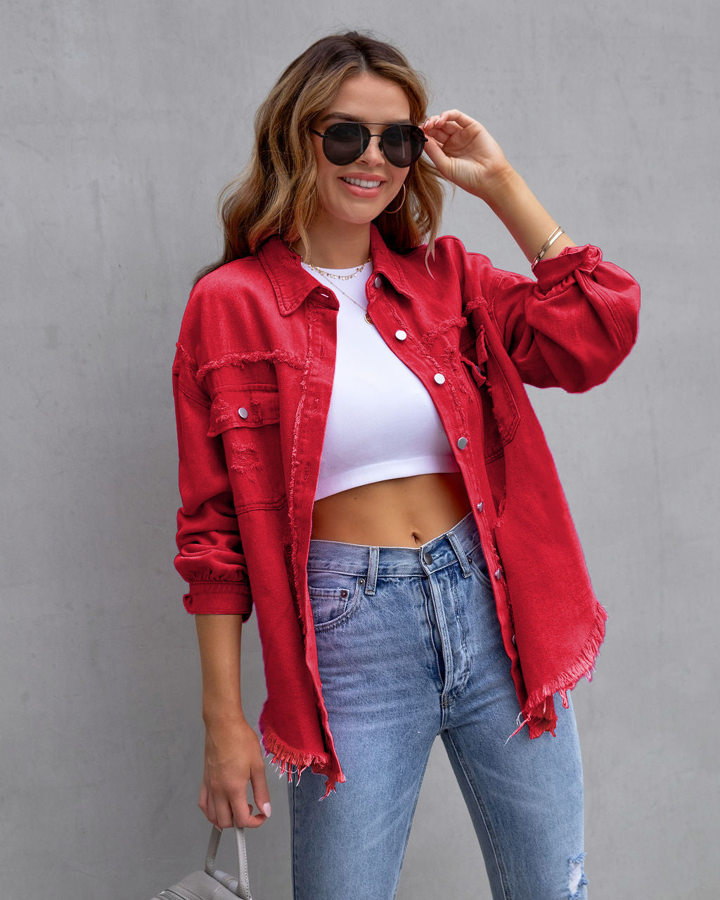 Grungy Ripped Jacket Casual Top