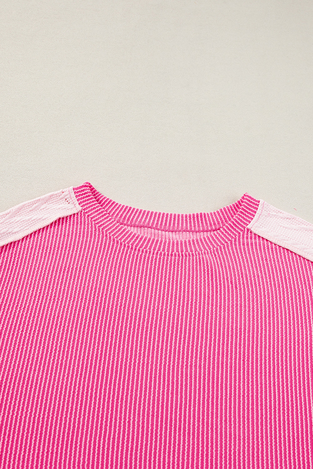 Bonbon Cable Knit Colorblock Exposed Seam Sweatshirt