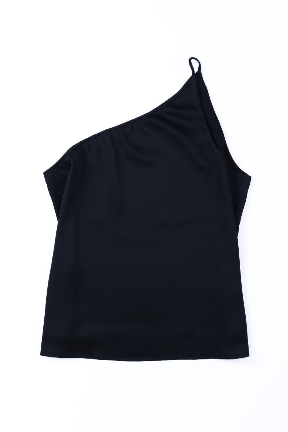 Satin One Shoulder Loose Tank Top