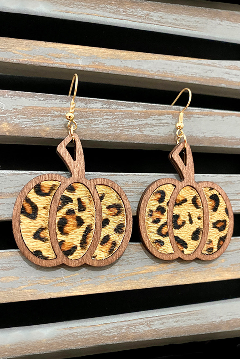 Leopard print Pumpkin Shape Drop Earrings