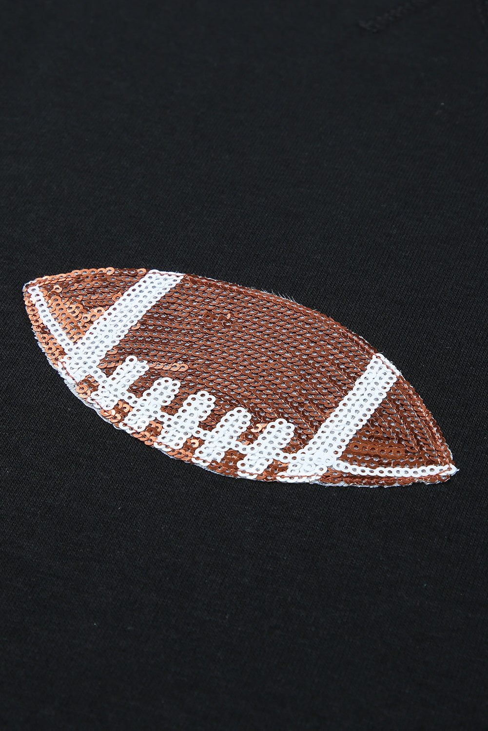 Black Game Day Sequin Football Pattern Ruffled Short Dress