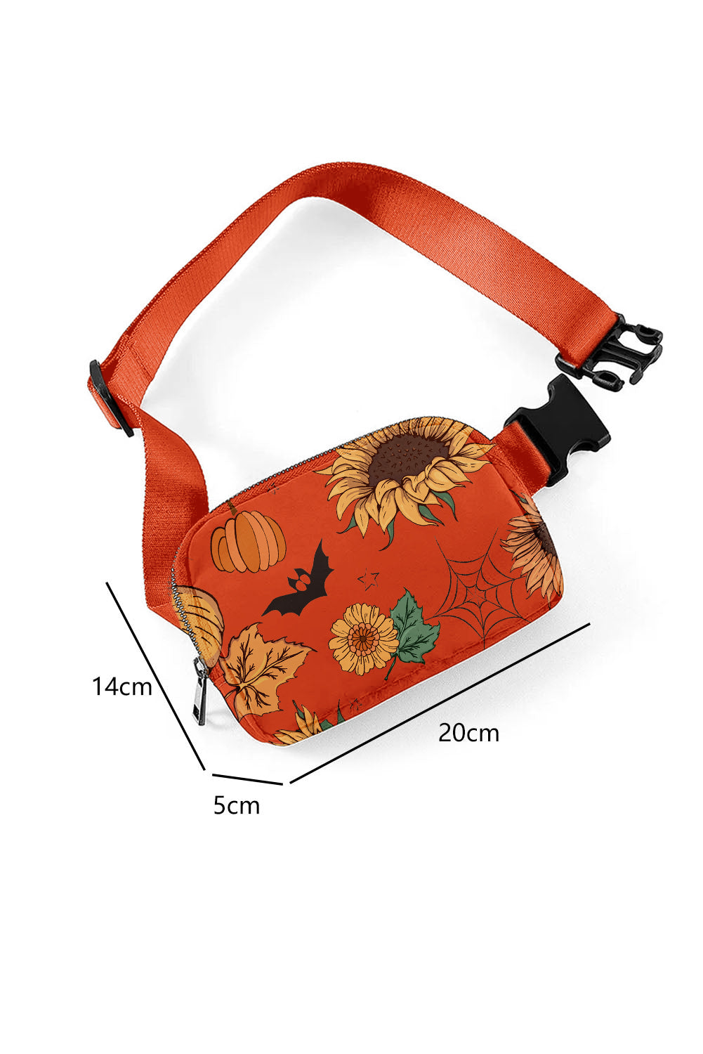 Pumpkin Sunflower Halloween Graphic Crossbody Bag