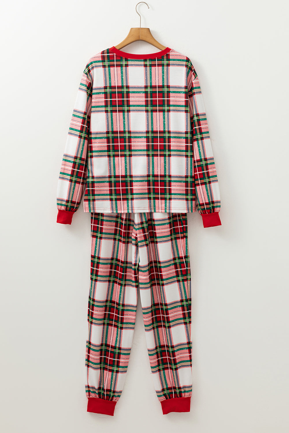 Christmas Plaid Allover Top and Pants Lounge Set