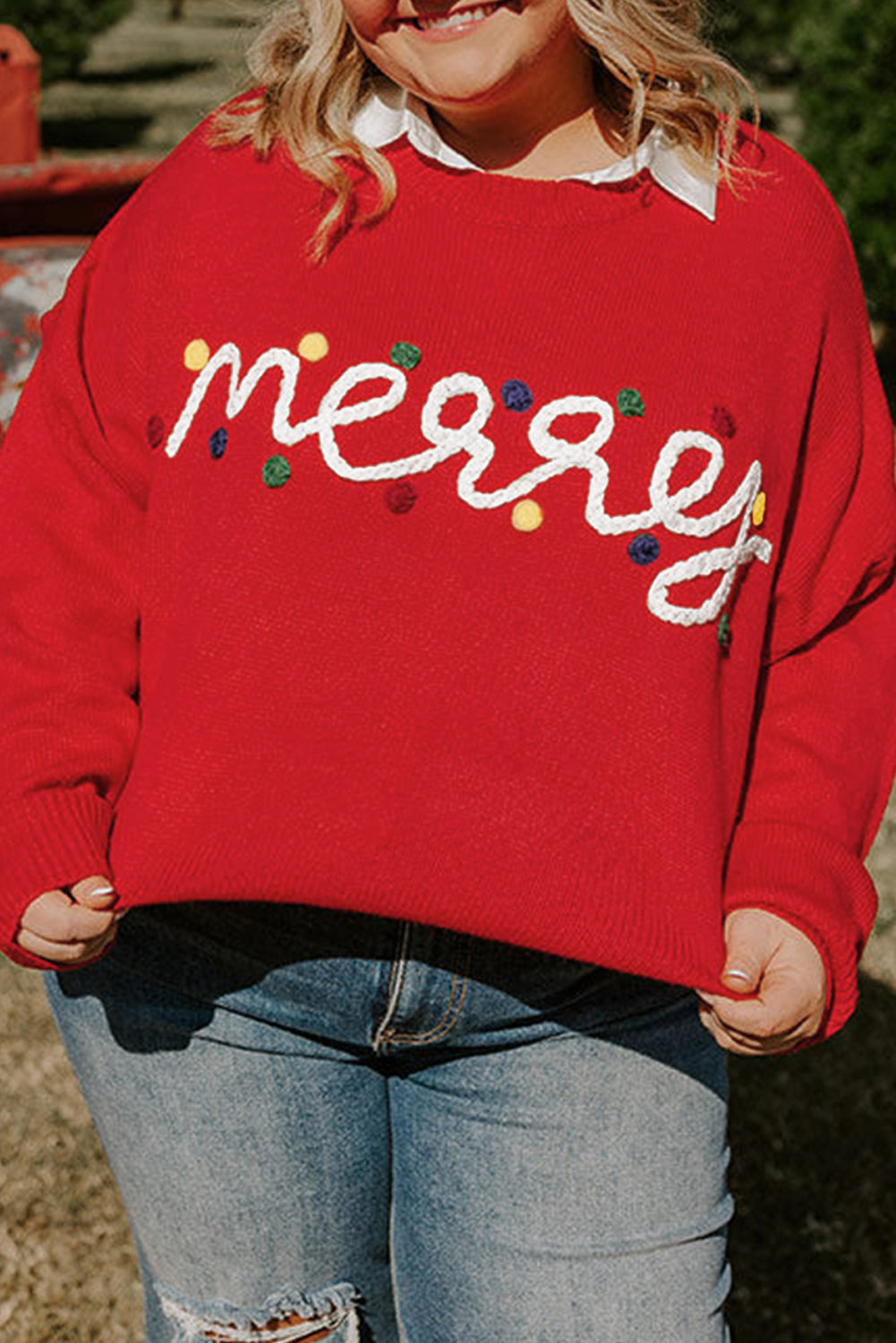 Merry Graphic Christmas Plus Size Sweater