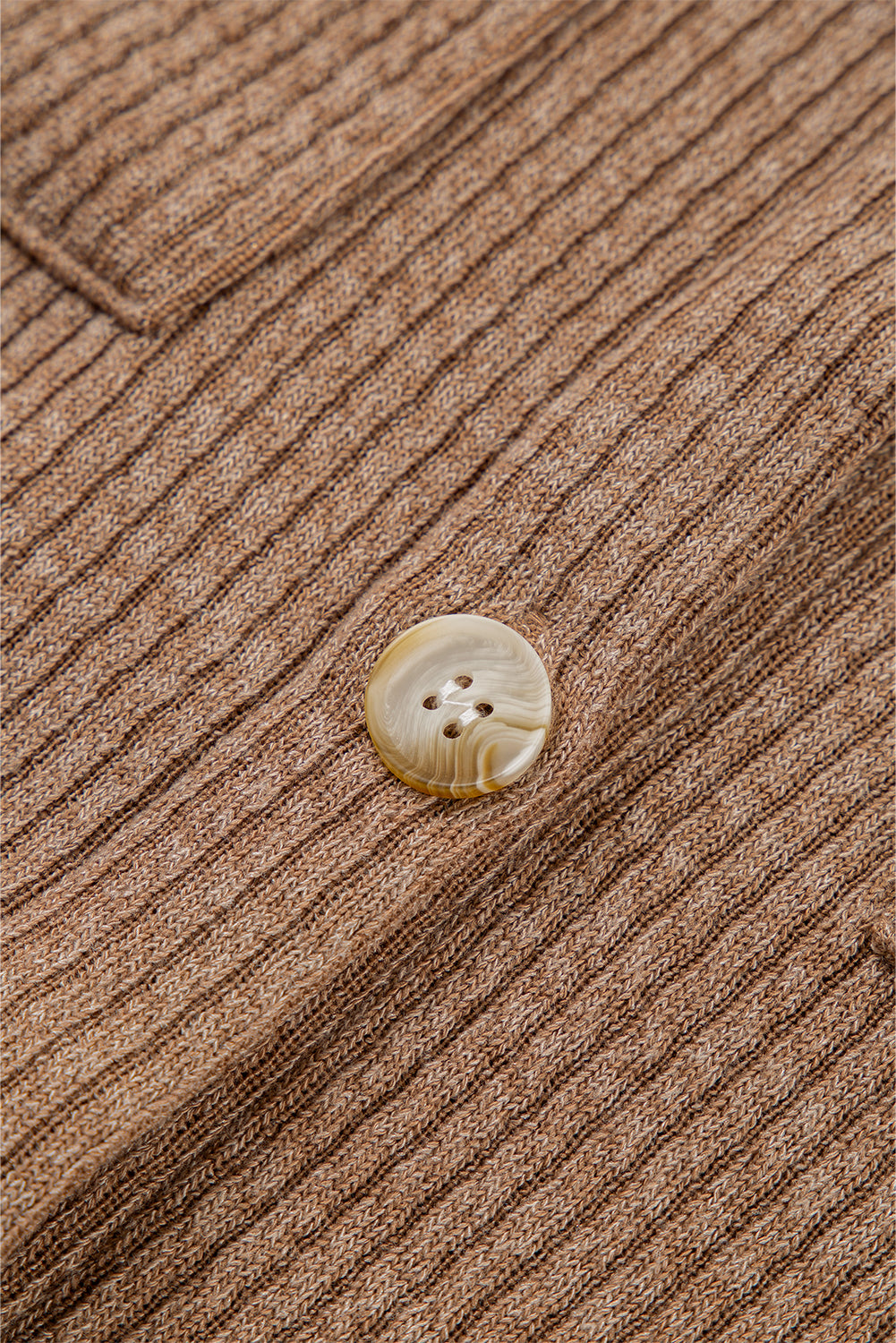 Solid Color Corduroy Buttoned Long Sleeve Shacket