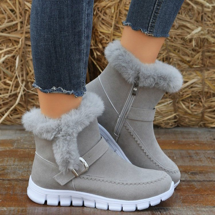 Plush Ankle Snow Boots