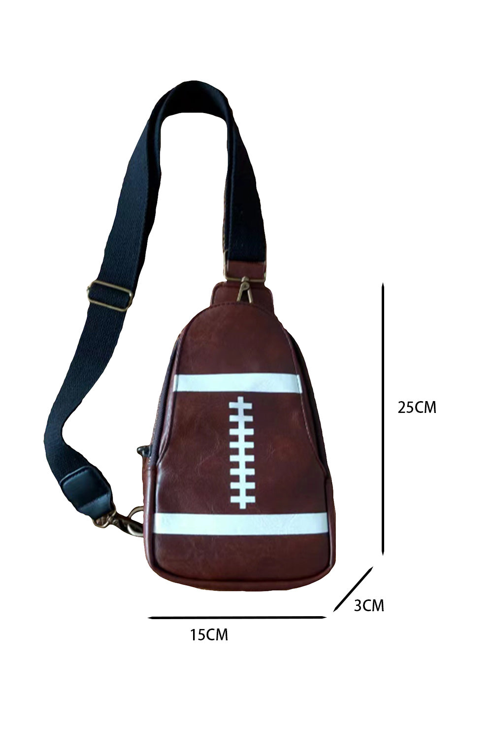 Brown Football Mini Crossbody Bag